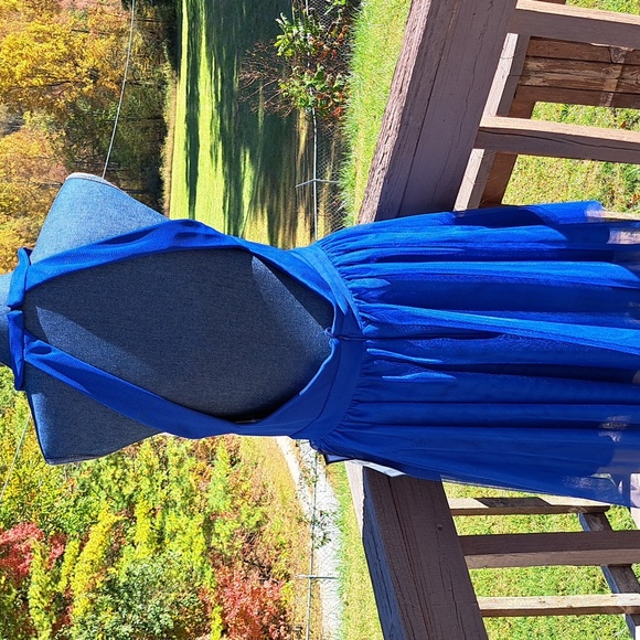 Blondie Electric Blue Tulle and Lace Dress - Picture 5 of 10